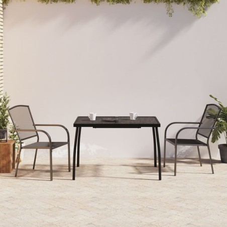 Set da Pranzo da Giardino 3 pz in Acciaio Antracite