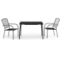 Set da Pranzo da Giardino 3 pz in Acciaio Antracite Set da Pranzo da Giardino 3 pz in Acciaio Antracite