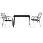 Set da Pranzo da Giardino 3 pz in Acciaio Antracite Set da Pranzo da Giardino 3 pz in Acciaio Antracite