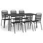 vidaXL Set da Pranzo da Giardino 7 pz in Acciaio Antracite vidaXL Set da Pranzo da Giardino 7 pz in Acciaio Antracite