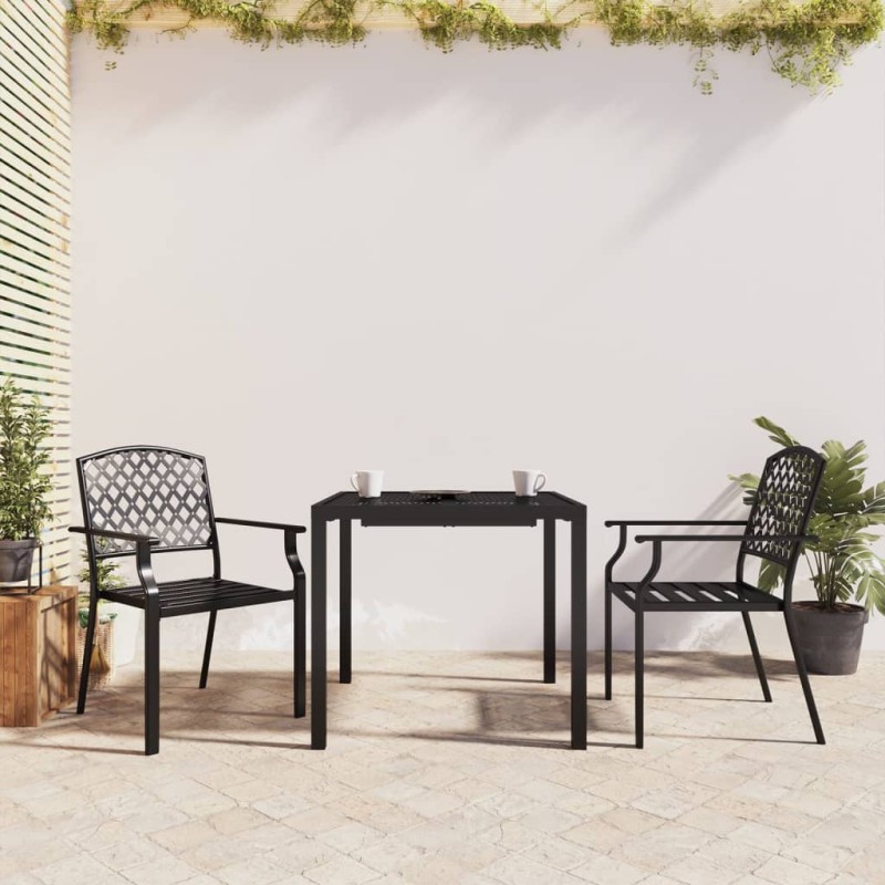 Set da Pranzo da Giardino 3 pz in Acciaio Antracite Set da Pranzo da Giardino 3 pz in Acciaio Antracite