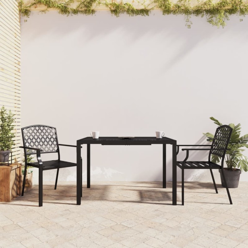 Set da Pranzo da Giardino 3 pz in Acciaio Antracite Set da Pranzo da Giardino 3 pz in Acciaio Antracite