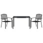 Set da Pranzo da Giardino 3 pz in Acciaio Antracite Set da Pranzo da Giardino 3 pz in Acciaio Antracite