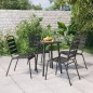 Set da Pranzo da Giardino 5 pz in Acciaio Antracite Set da Pranzo da Giardino 5 pz in Acciaio Antracite