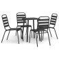 Set da Pranzo da Giardino 5 pz in Acciaio Antracite Set da Pranzo da Giardino 5 pz in Acciaio Antracite