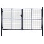 Cancello per Giardino Rete in Acciaio Zincato 289x175 cm Grigio Cancello per Giardino Rete in Acciaio Zincato 289x175 cm Grigio