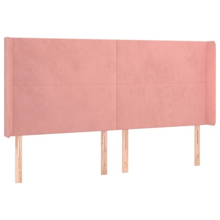 Testiera ad Orecchio Rosa 183x16x118/128 cm in Velluto