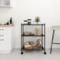 Scaffale a 3 Livelli con Ruote 60x35x81 cm Nero 150 kg Scaffale a 3 Livelli con Ruote 60x35x81 cm Nero 150 kg