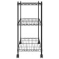 Scaffale a 3 Livelli con Ruote 60x35x81 cm Nero 150 kg Scaffale a 3 Livelli con Ruote 60x35x81 cm Nero 150 kg