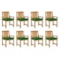 Sedie da Giardino con Cuscini 8 pz in Legno Massello di Acacia Sedie da Giardino con Cuscini 8 pz in Legno Massello di Acacia