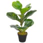 Pianta Artificiale di Ficus Lyrata con Vaso Verde 45 cm Pianta Artificiale di Ficus Lyrata con Vaso Verde 45 cm