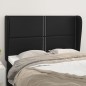 Testiera ad Orecchio Nera 147 x 23 x 118/128 cm in Similpelle Testiera ad Orecchio Nera 147 x 23 x 118/128 cm in Similpelle
