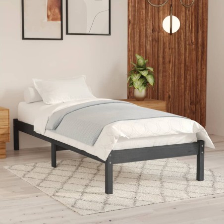 Giroletto Grigio in Legno Massello 90x190 cm 3FT Single