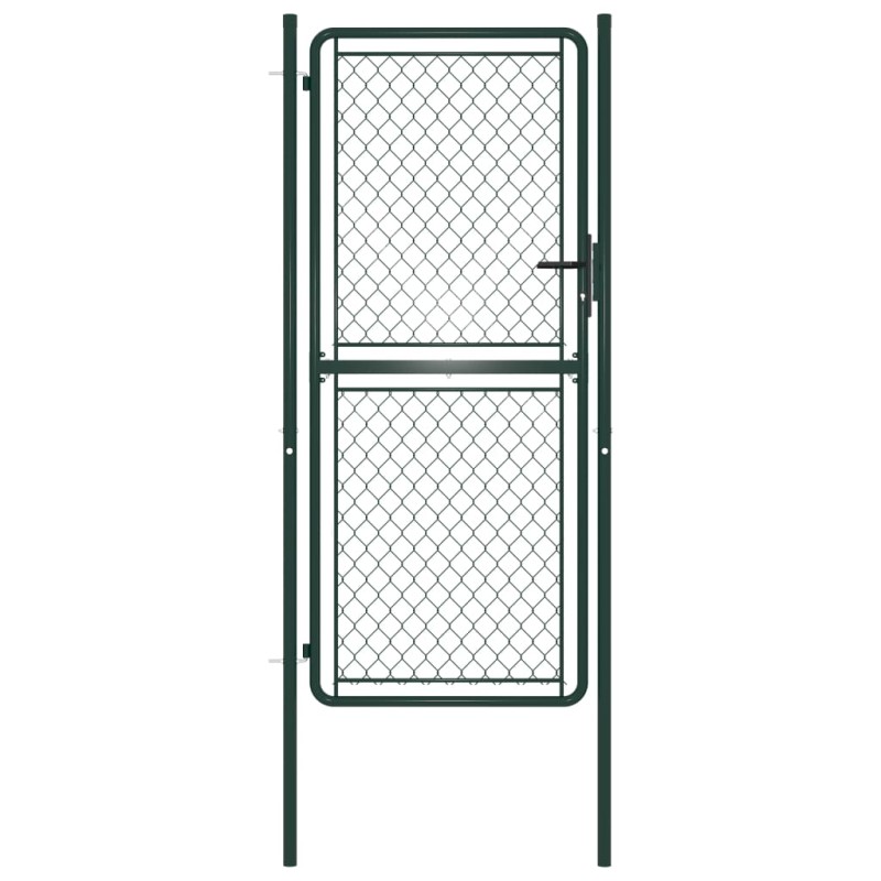 Cancello da Giardino in Acciaio 100x175 cm Verde Cancello da Giardino in Acciaio 100x175 cm Verde