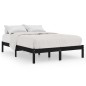 vidaXL Giroletto Nero in Legno Massello di Pino 140x190 cm