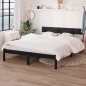 Giroletto Nero Legno Massello di Pino 120x190cm UK Small Double Giroletto Nero Legno Massello di Pino 120x190cm UK Small Double