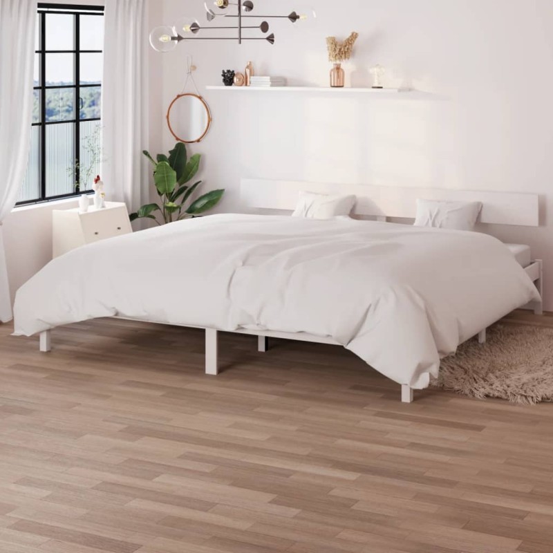 Giroletto Bianco Legno Massello di Pino 180x200cm UK Super King
