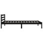 Telaio Letto in Legno Massello di Pino 100x200 cm Nero Telaio Letto in Legno Massello di Pino 100x200 cm Nero