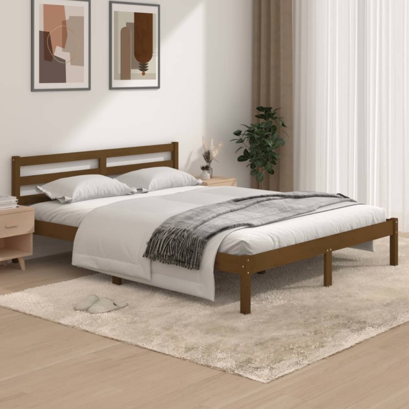 Giroletto Legno Massello di Pino 150x200 cm Miele 5FT King Size Giroletto Legno Massello di Pino 150x200 cm Miele 5FT King Size