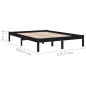 Giroletto Legno Massello Nero 120x190cm 4FT Small Double Giroletto Legno Massello Nero 120x190cm 4FT Small Double