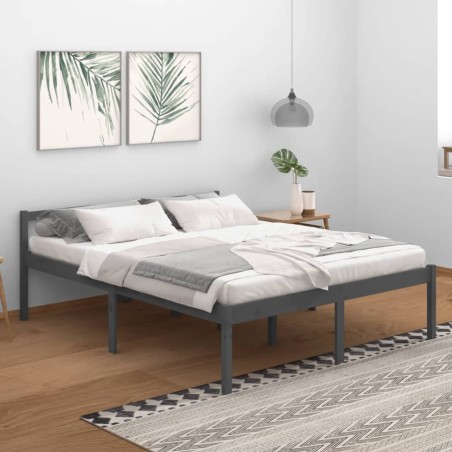 Giroletto Grigio in Legno Massello di Pino 160x200 cm