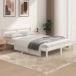 vidaXL Giroletto in Legno Massello 135x190 cm Bianco Small Double vidaXL Giroletto in Legno Massello 135x190 cm Bianco Small Double