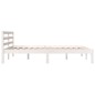 vidaXL Giroletto in Legno Massello 135x190 cm Bianco Small Double vidaXL Giroletto in Legno Massello 135x190 cm Bianco Small Double