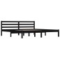vidaXL Giroletto Nero in Legno Massello 180x200 cm Super King vidaXL Giroletto Nero in Legno Massello 180x200 cm Super King