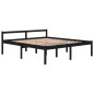 Giroletto Nero in Legno Massello Pino 180x200 cm 6FT Super King Giroletto Nero in Legno Massello Pino 180x200 cm 6FT Super King