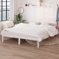 Giroletto Bianco in Legno Massello di Pino 135x190 cm UK Double Giroletto Bianco in Legno Massello di Pino 135x190 cm UK Double