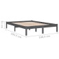 Giroletto Grigio Legno Massello 135x190 cm 4FT6 Double Giroletto Grigio Legno Massello 135x190 cm 4FT6 Double