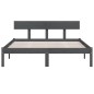 Giroletto Grigio in Legno Massello di Pino 135x190 cm UK Double