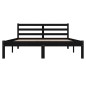 Giroletto in Legno Massello di Pino 135x190 cm Nero 4FT6 Double