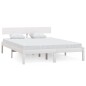 Giroletto Bianco in Legno Massello di Pino 120x190 cm UK Doppio Giroletto Bianco in Legno Massello di Pino 120x190 cm UK Doppio