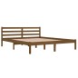 vidaXL Giroletto in Legno Massello di Pino 160x200 cm Marrone Ambra