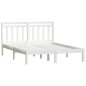 Giroletto Bianco in Legno Massello 150x200 cm 5FT King Size Giroletto Bianco in Legno Massello 150x200 cm 5FT King Size