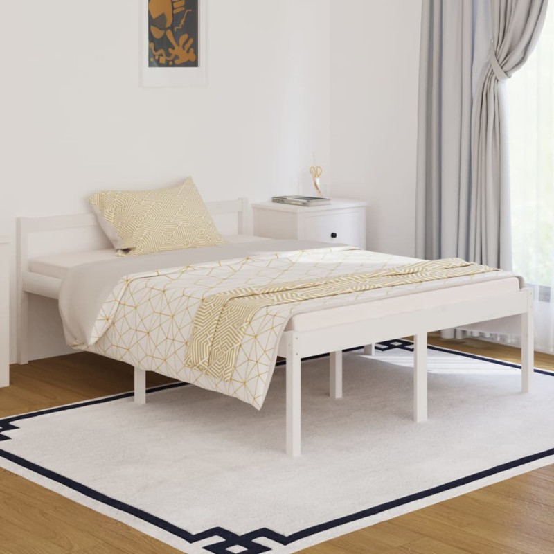 Giroletto Legno Massello Bianco 135x190 cm 4FT6 Doppio Giroletto Legno Massello Bianco 135x190 cm 4FT6 Doppio