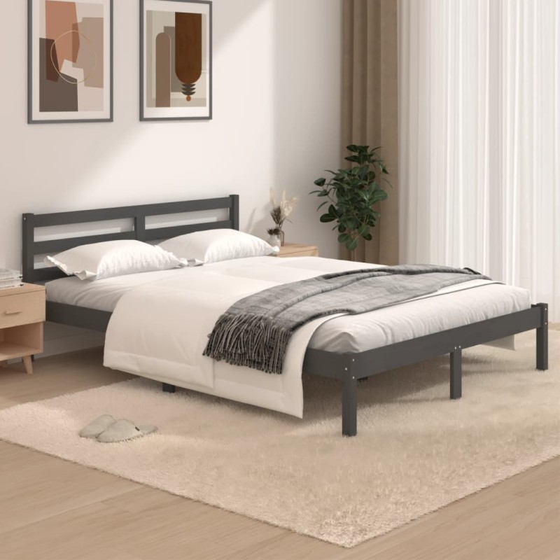 Giroletto Legno Massello Pino 120x190cm Grigio 4FT Small Double Giroletto Legno Massello Pino 120x190cm Grigio 4FT Small Double