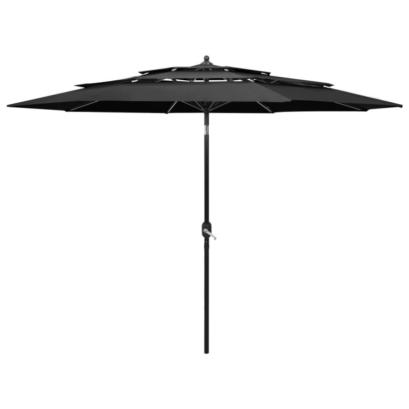 vidaXL Ombrellone a 3 Livelli con Palo in Alluminio Antracite 3 m vidaXL Ombrellone a 3 Livelli con Palo in Alluminio Antracite 3 m