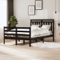 Giroletto Nero in Legno Massello 120x190 cm 4FT Small Double Giroletto Nero in Legno Massello 120x190 cm 4FT Small Double