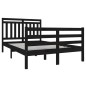 Giroletto Nero in Legno Massello 120x190 cm 4FT Small Double Giroletto Nero in Legno Massello 120x190 cm 4FT Small Double