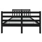 Giroletto Nero in Legno Massello 120x190 cm 4FT Small Double Giroletto Nero in Legno Massello 120x190 cm 4FT Small Double