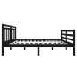Giroletto Nero in Legno Massello 120x190 cm 4FT Small Double Giroletto Nero in Legno Massello 120x190 cm 4FT Small Double