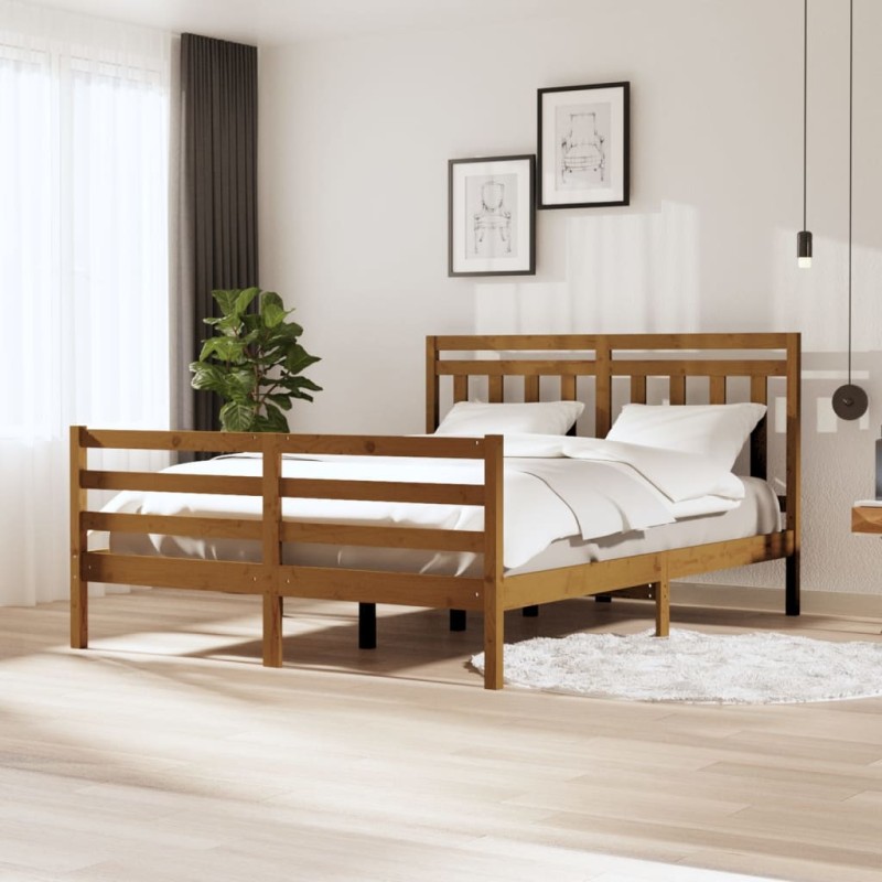 Giroletto Marrone Miele in Legno Massello 160x200 cm Giroletto Marrone Miele in Legno Massello 160x200 cm