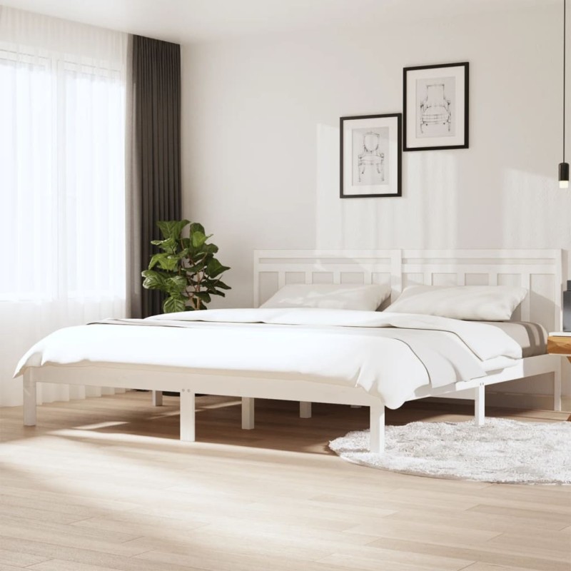 Giroletto Bianco in Legno Massello 180x200 cm 6FT Super King Giroletto Bianco in Legno Massello 180x200 cm 6FT Super King