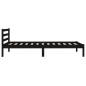 Telaio Letto in Legno Massello di Pino 90x200 cm Nero Telaio Letto in Legno Massello di Pino 90x200 cm Nero