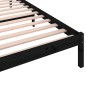Telaio Letto in Legno Massello di Pino 90x200 cm Nero Telaio Letto in Legno Massello di Pino 90x200 cm Nero