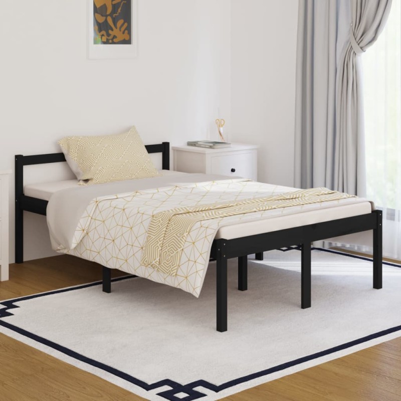 Giroletto Legno Massello Nero 120x190cm 4FT Small Double Giroletto Legno Massello Nero 120x190cm 4FT Small Double