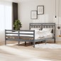 Giroletto Grigio in Legno Massello 150x200 cm 5FT King Size Giroletto Grigio in Legno Massello 150x200 cm 5FT King Size