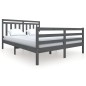 Giroletto Grigio in Legno Massello 150x200 cm 5FT King Size Giroletto Grigio in Legno Massello 150x200 cm 5FT King Size